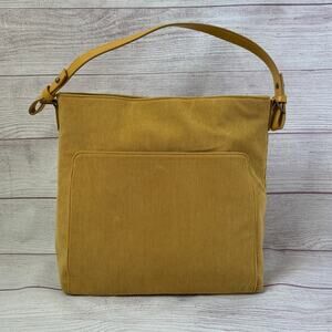 Universal Thread Mustard Yellow Corduroy Shoulder Bag Purse Zipper Closure